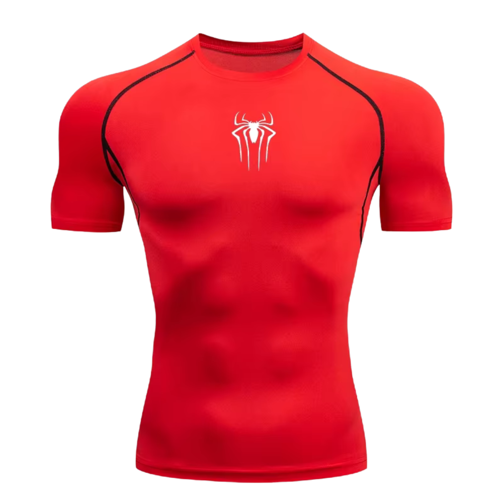 Small Logo Spider Compression Tee - Short Sleeve