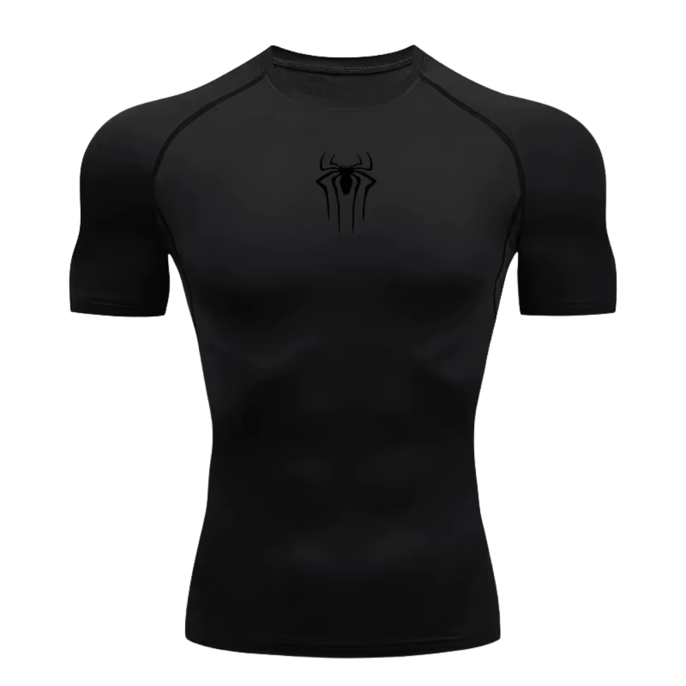 Small Logo Spider Compression Tee - Short Sleeve