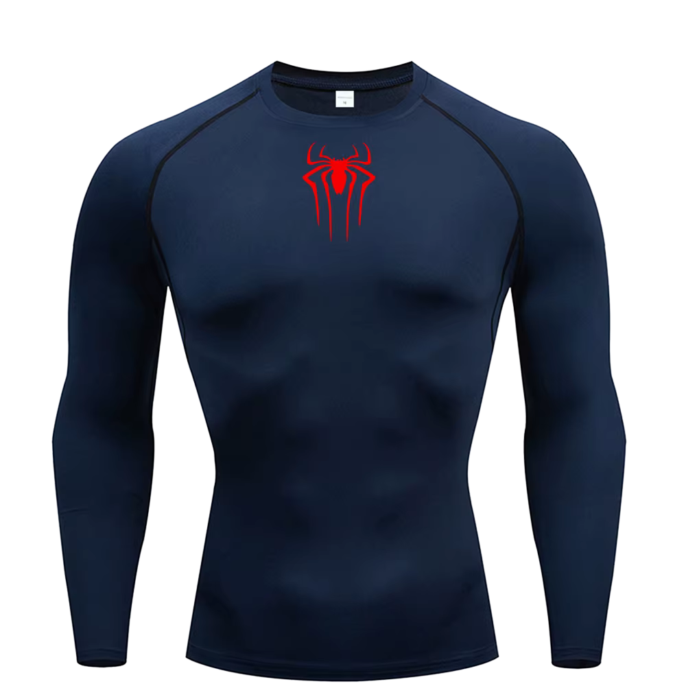 Small Logo Spider Compression Tee - Long Sleeve