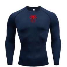 Small Logo Spider Compression Tee - Long Sleeve