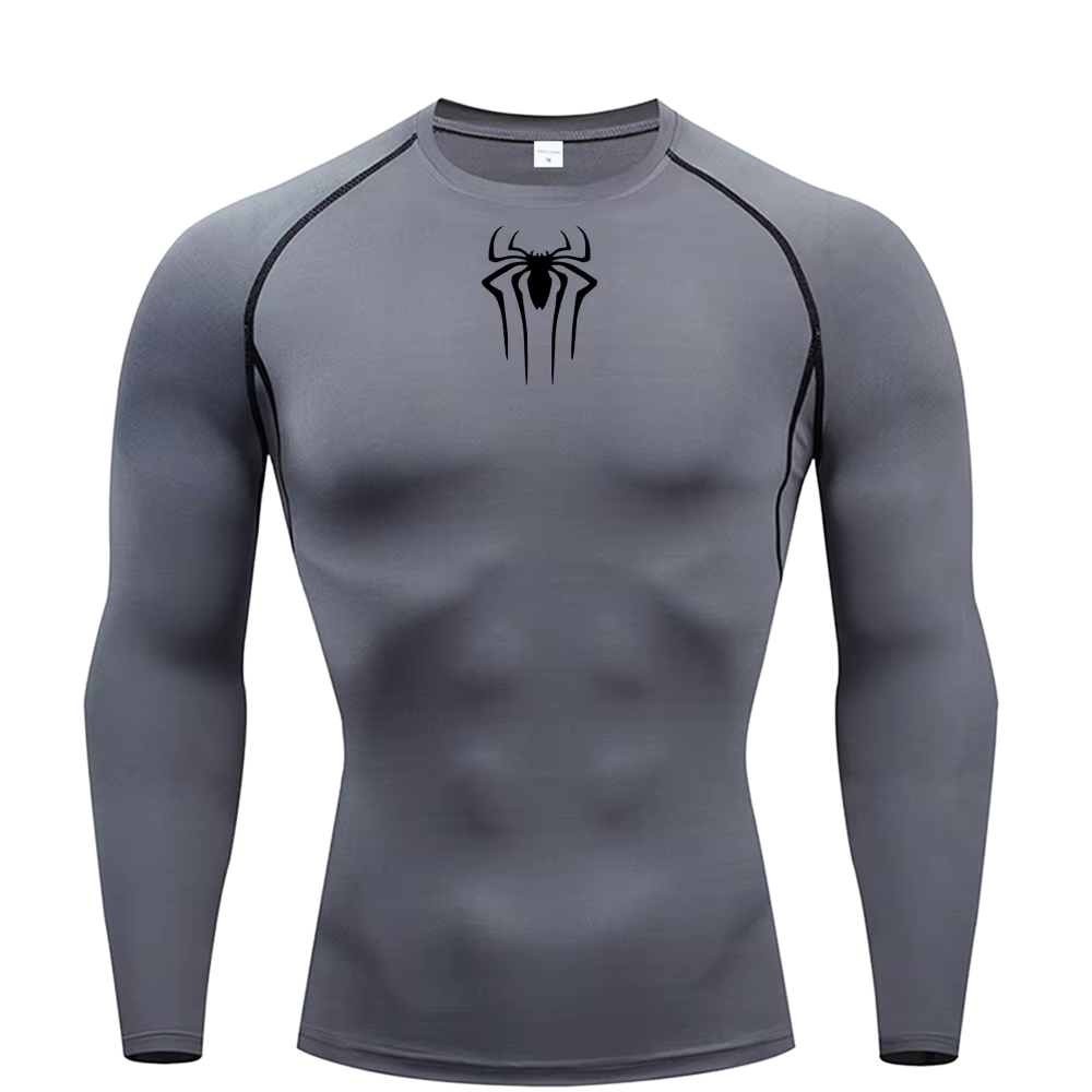 Small Logo Spider Compression Tee - Long Sleeve