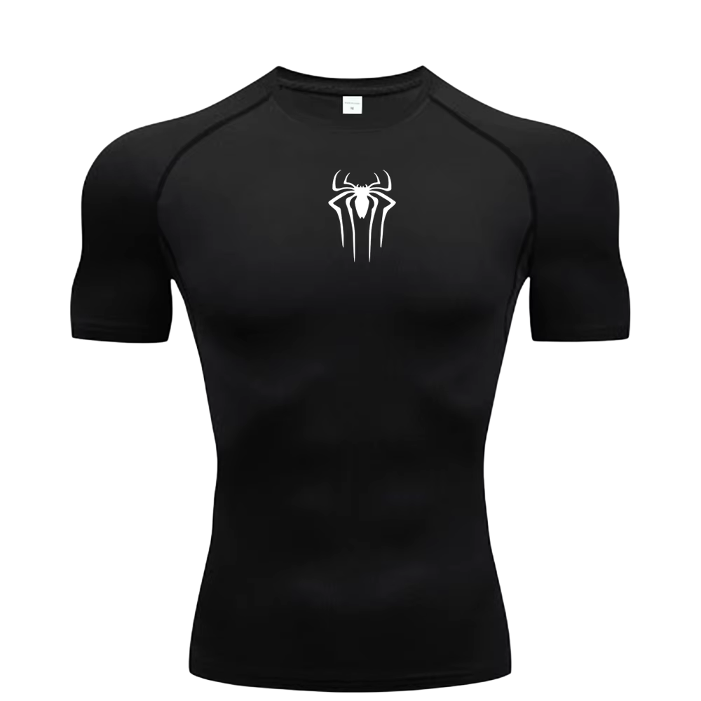 Small Logo Spider Compression Tee - Short Sleeve