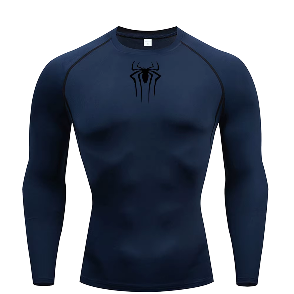 Small Logo Spider Compression Tee - Long Sleeve