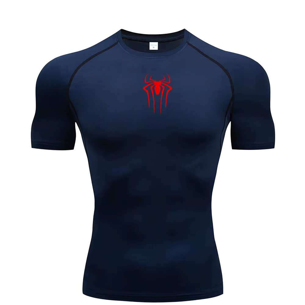 Small Logo Spider Compression Tee - Short Sleeve