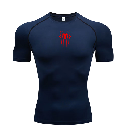 Small Logo Spider Compression Tee - Short Sleeve