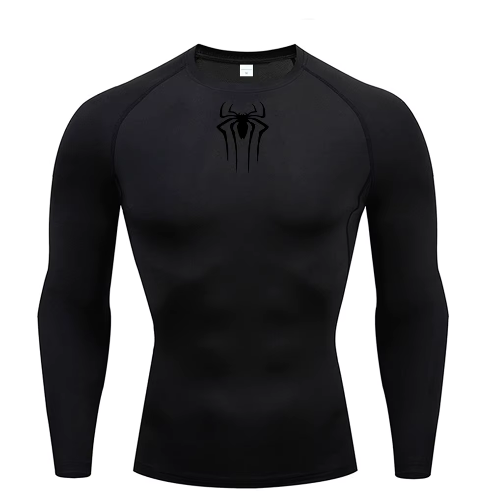 Small Logo Spider Compression Tee - Long Sleeve