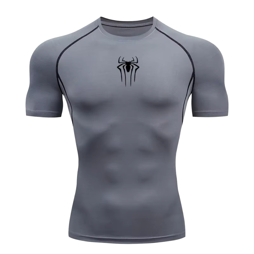 Small Logo Spider Compression Tee - Short Sleeve
