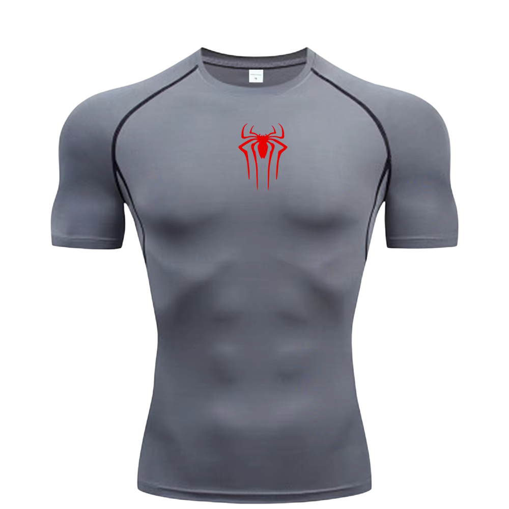 Small Logo Spider Compression Tee - Short Sleeve