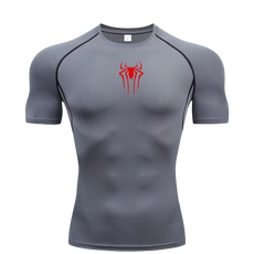 Small Logo Spider Compression Tee - Short Sleeve