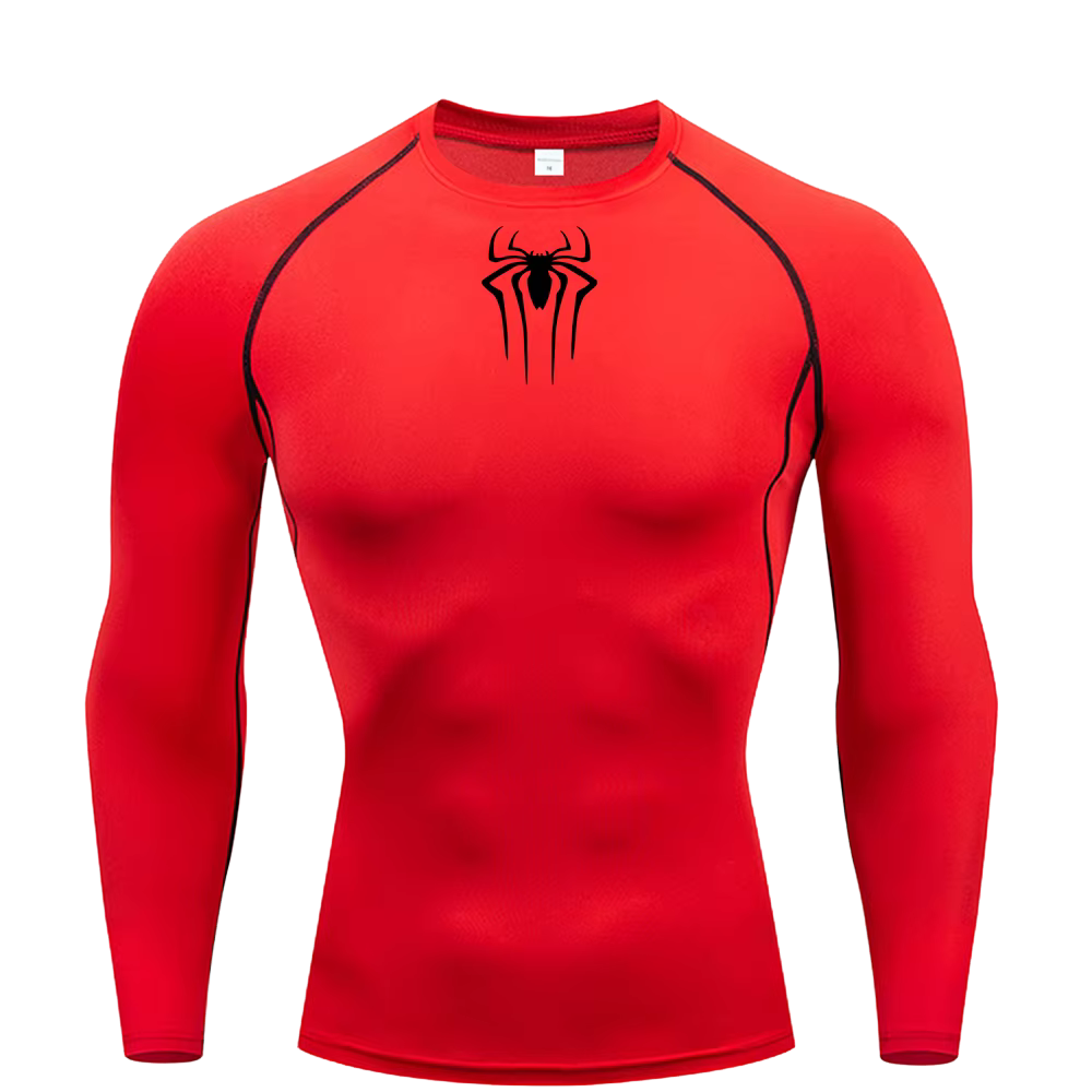 Small Logo Spider Compression Tee - Long Sleeve