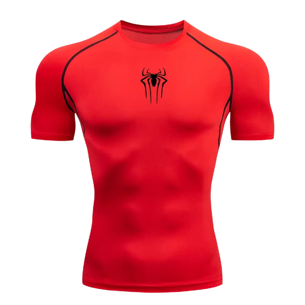 Small Logo Spider Compression Tee - Short Sleeve