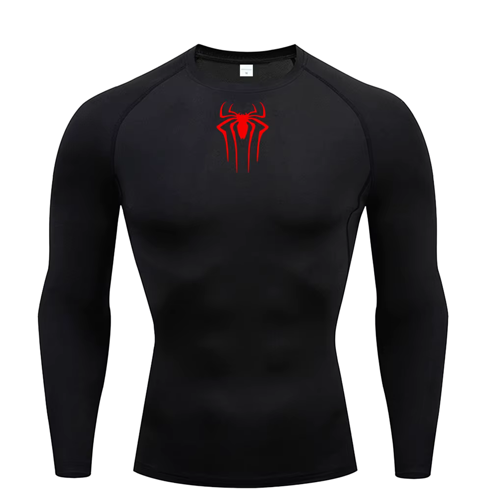 Small Logo Spider Compression Tee - Long Sleeve