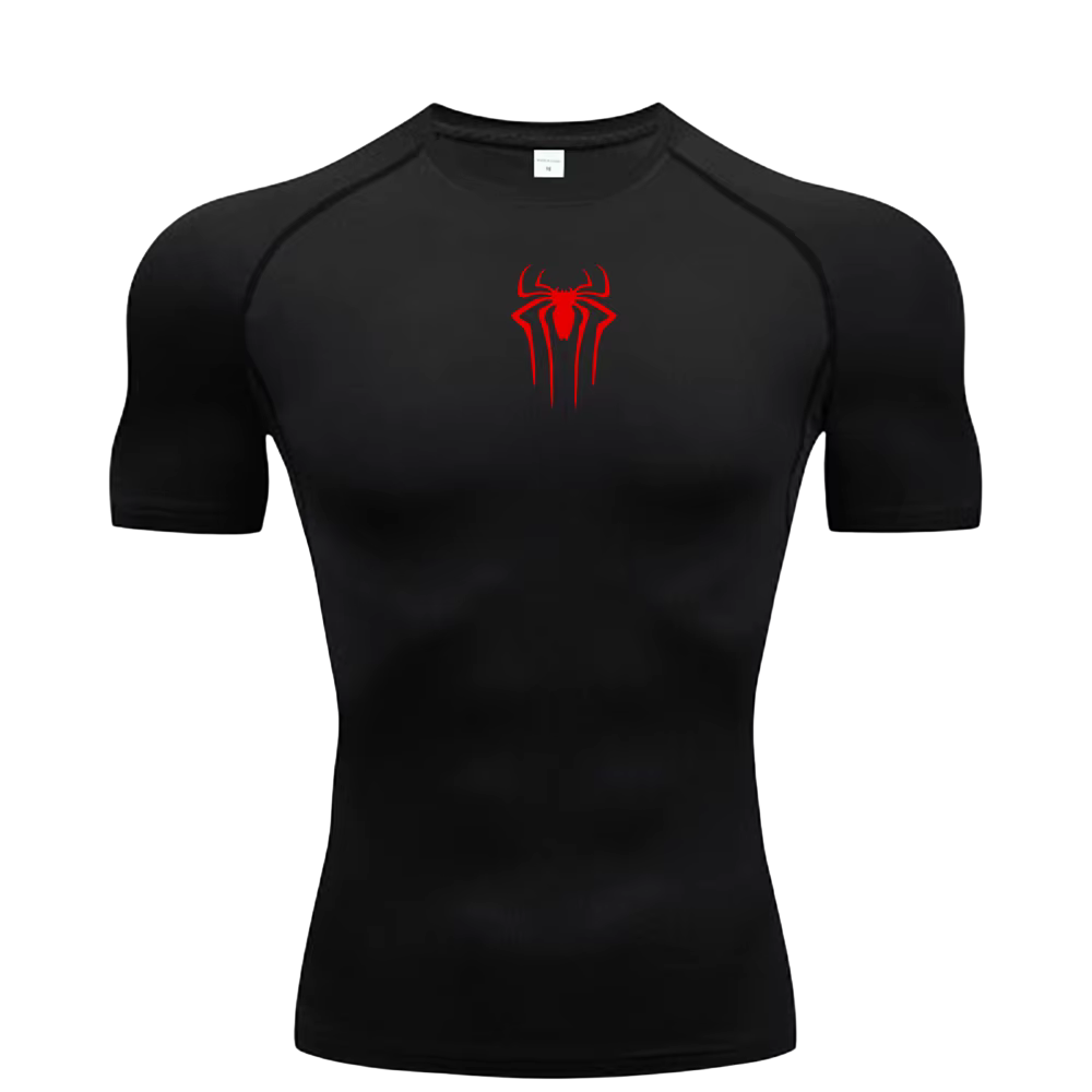 Small Logo Spider Compression Tee - Short Sleeve
