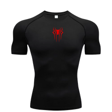 Small Logo Spider Compression Tee - Short Sleeve