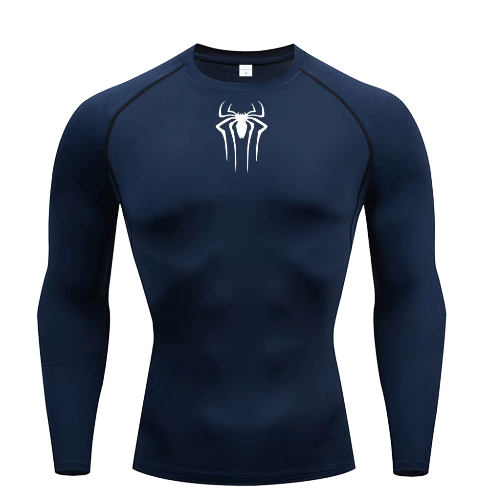 Small Logo Spider Compression Tee - Long Sleeve