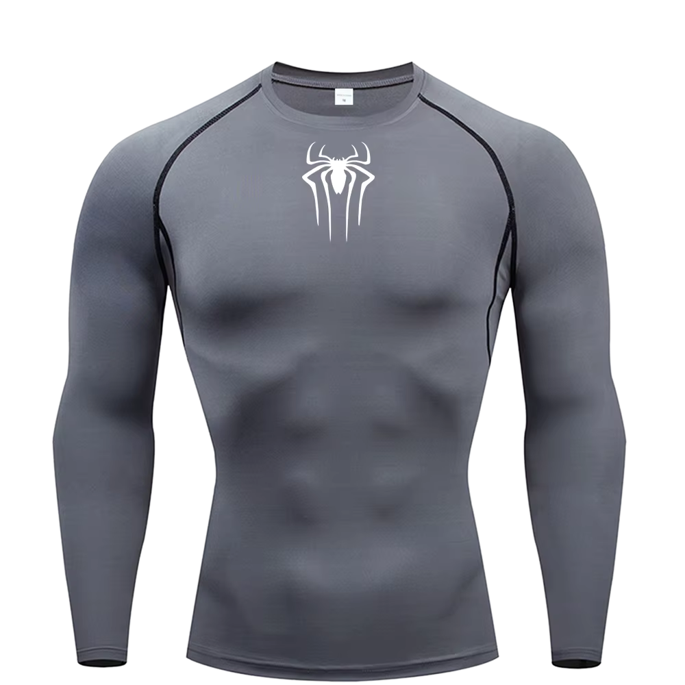Small Logo Spider Compression Tee - Long Sleeve
