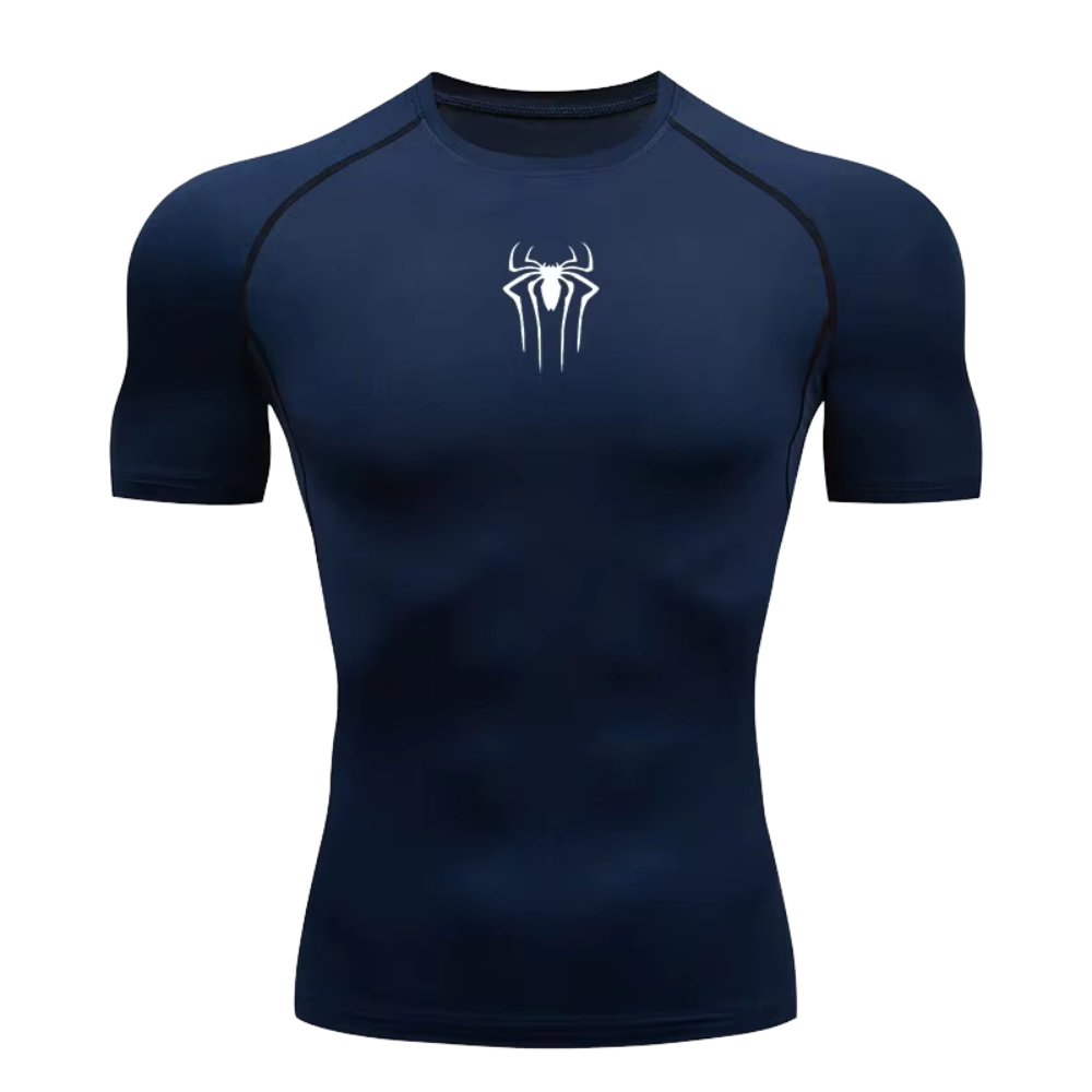 Small Logo Spider Compression Tee - Short Sleeve
