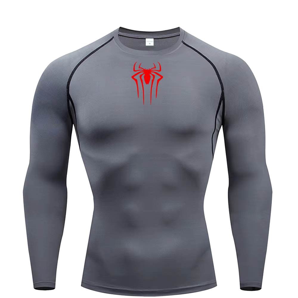 Small Logo Spider Compression Tee - Long Sleeve