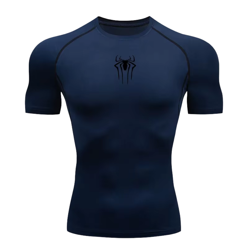 Small Logo Spider Compression Tee - Short Sleeve