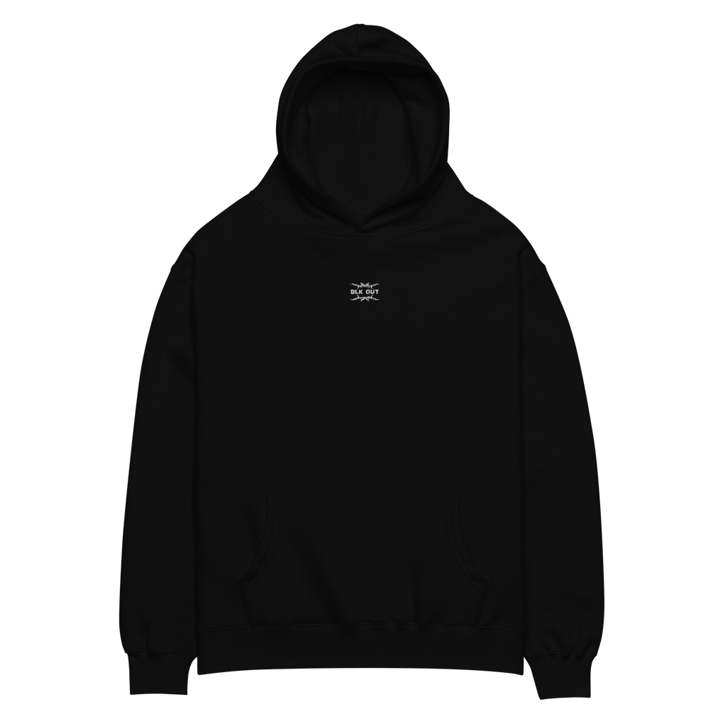 BLK OUT Minimalist Oversized HOODIE - White Detail