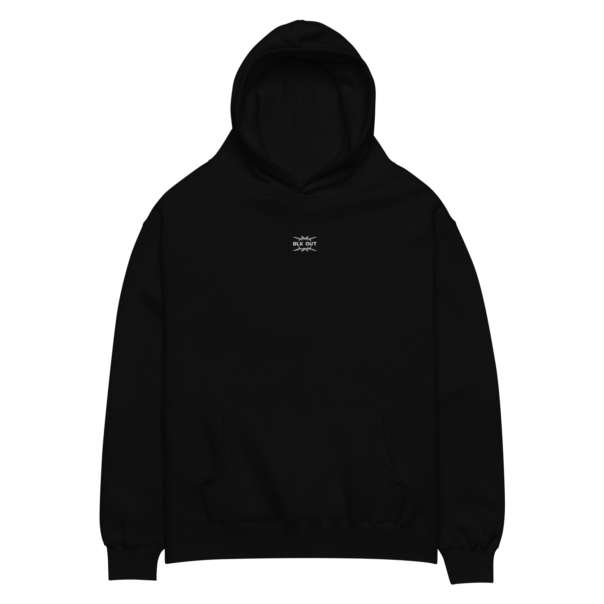 BLK OUT Minimalist Oversized HOODIE - White Detail