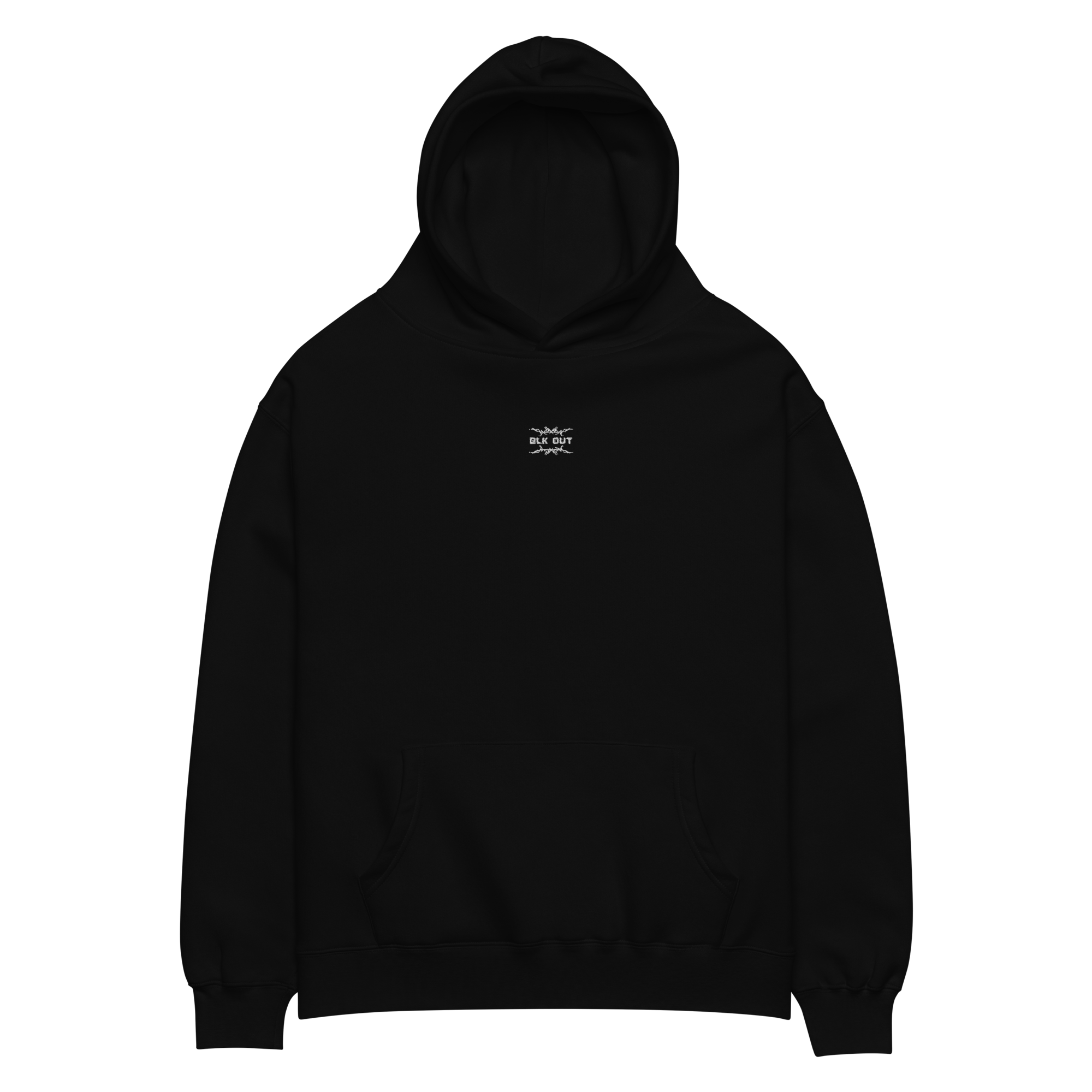 BLK OUT Minimalist Oversized HOODIE - White Detail