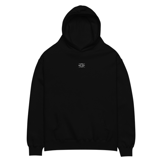 BLK OUT Minimalist Oversized HOODIE - White Detail