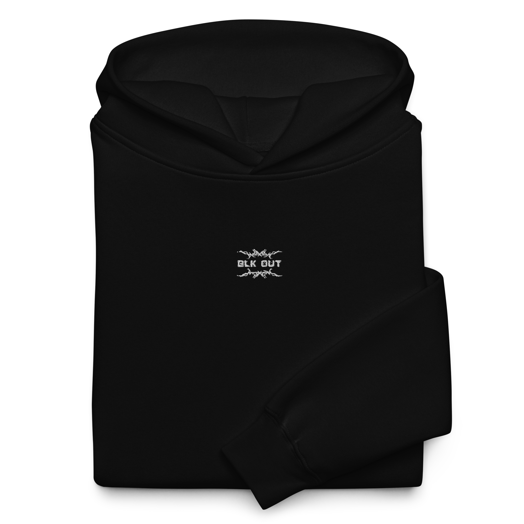 BLK OUT Minimalist Oversized HOODIE - White Detail