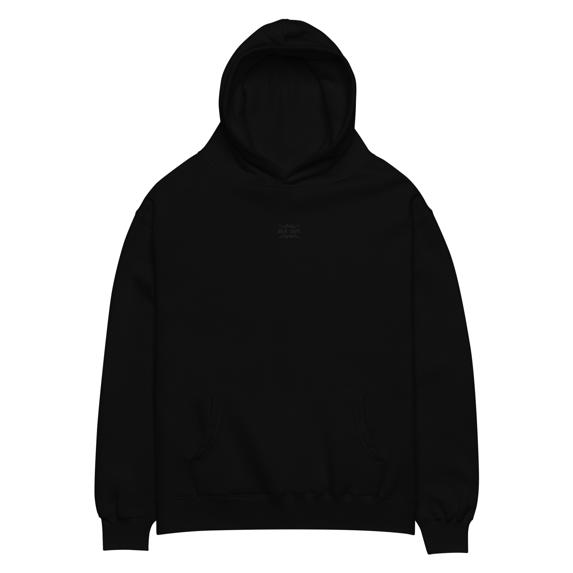 BLK OUT Minimalist Oversized HOODIE - Black Detail