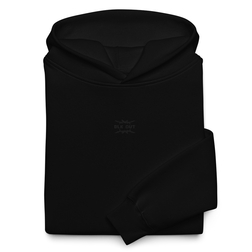 BLK OUT Minimalist Oversized HOODIE - Black Detail